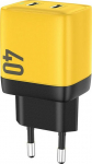 Wekome Charger 2x USB-C Super Fast Charger GaN 40W Yellow