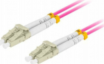 Lanberg Patchcord światłowodowy Lanberg MM LC/UPC-LC/UPC DUPLEX 3.0MM OM4 50/125 LSZH 0.5m fioletowy