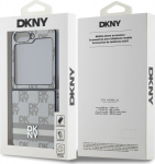 DKNY PU Leather Checkered Pattern and Stripe Case for Samsung Galaxy Z Flip 6/7 FE / beige