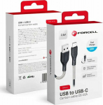 Kabel USB ForCell USB-A - USB-C 1 m Czarny