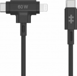 Kabel USB Targus USB-C - USB-C + Lightning 1.5 m Czarny (HJ4010BKGL)