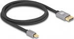 DELOCK Mini DisplayPort zu DisplayPort 8K 60Hz 1m grau Metal