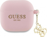 Guess GUA4LECG4P AirPods 4 cover pink/pink Silicone 4G Charm