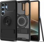Kaitse&uuml;mbris Slim Armor (MagFit), Samsung Galaxy S25 Ultra, must, tugijalaga, MagSafe &uuml;hilduv, Spigen