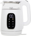 Adler AD 1305 white-silver - Moc [W]: 1850 | Capacity [l]: 1.7 | Hidden heating element: tak | Color: white-silver | Filter: tak | Rotating base: tak