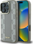 DKNY Checkered Pattern Magsafe case do iPhone 16 Pro Max beige