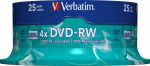 1x25 Verbatim DVD-RW 4.7GB 4x Speed, matt silver