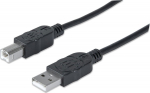 MANHATTAN USB Kabel A -> B St/St 3.00m schwarz