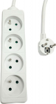 MicroConnect 4-way Power Strip French Type, E, 3m White