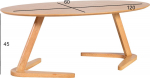 Coffee table LANA 120x60xH45cm, oak