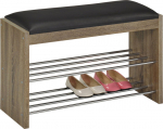 Shoe rack-bench BENO 79.5x30xH50cm, dark oak