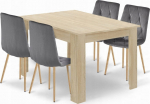 Malys Group Table set NP 120x80 Sonoma Oak + 4 LIBRA chairs gray
