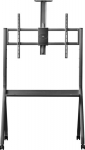 Maclean TV stand / cart, camera shelf, on casters, 55-100", max load 120kg/10kg shelf, max. VESA 900x600, black, MC-114 B