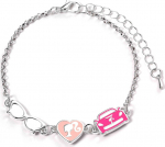 The Carat Shop Ltd Carat Shop Barbie - Charm Bracelet with Three Enamelled Classic Charms - Silhouette, Glasses & Corvette (BMCB0008)