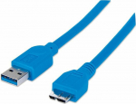 Cable USB Techly USB-A - micro-B 0.5 m Blue (304857)
