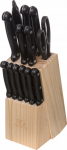 Secret de Gourmet Wooden Knife Block with Sharpener, 13 elements in the set