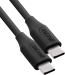 Kabel USB InLine Usb 2.0 kabel, Usb-C fast charging 100W, Black Cookie, czarny 1m