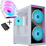 Lian Li LANCOOL 217 INF PC Case Bundle + 3x UNI FAN SL-INF 120 Reverse Blade Fans - White