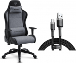 Armchair SENSE7 Spellcaster FUKU XL black and gray fabric + kabel usb