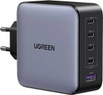 Ugreen GaN Tech Fast Wall Charger 1x USB-A & 4x USB-C Black 5-in-1