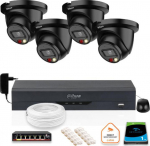 Dahua Europe ZESTAW 4 Black cameras IP Dahua 8mpx IPC-HDW2849TM-S-IL-BLACK + DISC
