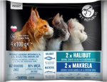 PETREPUBLIC Adult Halibut and mackerel box &ndash; wet cat food &ndash; 4x100g