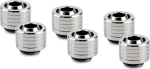 Thermal Grizzly DeltaMate Compression Fitting, Brass - Gloss Nickel, ST13, Pack of 6