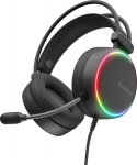 GNS Genesis Neon 614 RGB USB czarne - Headphones | wire | moving microphone | czarne | 2.2 m | volume control | Backlight RGB | USB Typ-A