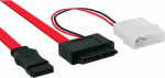 InLine SATA - SATA Slimline + Molex, 0.4m, Czerwony (29608)