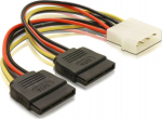 DELOCK Power cable 2x SATA 15Pin -> Molex 4Pin 0.16m