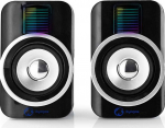 Arvutik&otilde;larid Nedis 2x15W, mustad, USB toitega. 3.5mm pistik
