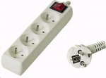 Power Strip PremiumCord 4 jack 2 m White (pp4k02)