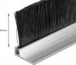 Delock Brush strips 40 mm angled with aluminum profile - L&auml;nge 1 m - Schwarz - Aluminium - Kunststoff - Rectangular - 1000 mm - 40 mm - China
