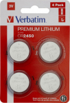 Verbatim LITHIUM BATTERY CR2450 3V 4, PACK CR2450, Single-use