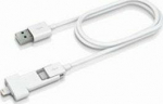 Kabel USB Innergie USB-A - microUSB + Lightning 0.8 m White (IN-ADP-121)