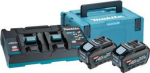 Makita Akumuliatoriu ir ikroviklio complektas MAKITA 40V MAX XGT 2x5.0Ah