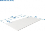 Up Up Table top L White, 1500x750x25mm (Laminated particle board)