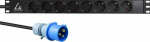Lanview 19" rack mount power strip, 1U, 16A with 8 x Schuko type