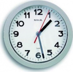 MAUL Wanduhr MAULstep, 20 cm, quartz watch, with. Batt.,silber