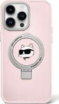 Karl Lagerfeld Ring Stand Choupette Head MagSafe Back Case for Apple iPhone 15 Pro