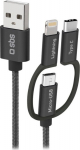 Cable SBS 3-in-1 USB/USB-C/MicroUSB/Lightning 1.2m