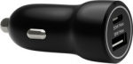 D. Bramante dbramante1928 recharge - Car power adapter - 30 Watt - 2 output contacts (USB-C, USB) - svart
