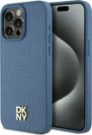 DKNY DKNY DKHMP15XPSHRPSB iPhone 15 Pro Max 6.7'' niebieski/blue hardcase Leather Monogram Pattern Metal Logo MagSafe