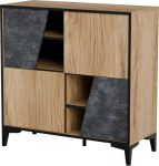 Cama MEBLE Cama 4D bookcase OVO 90x38xH90 oak/concrete
