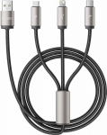 Kabel USB Tech Protect USB-A - USB-C + microUSB + Lightning 1 m Szary (5906203691272)