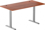 Adjustable Height Table Up Up Bjorn Gray, Table top L Dark Walnut
