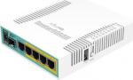 Mikrotik Wired Ethernet Router RB960PGS, hEX PoE, CPU 800MHz, 128MB RAM, 16MB, 1xSFP, 5xGigabit LAN, 1xUSB, Power Output On ports 2-5, Ourput: 1A max per port; 2A max total, RouterOS L4 | hEX PoE Router | RB960PGS | No Wi-Fi | 10/100/1000 Mbit/s | Et ...