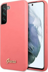 Guess GUHCS22MLSLMGFU S22+ S906 fuchsia hardcase Silicone Script Metal Logo