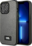 Karl Lagerfeld KLHCP13LSFMP2DG Saffiano Plaque Hardcase for iPhone 13 Pro / 13 6.1" / silver