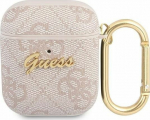 Guess Protective case GUA24GSMP 4G Script Metal Collection do AirPods 1/2 pink